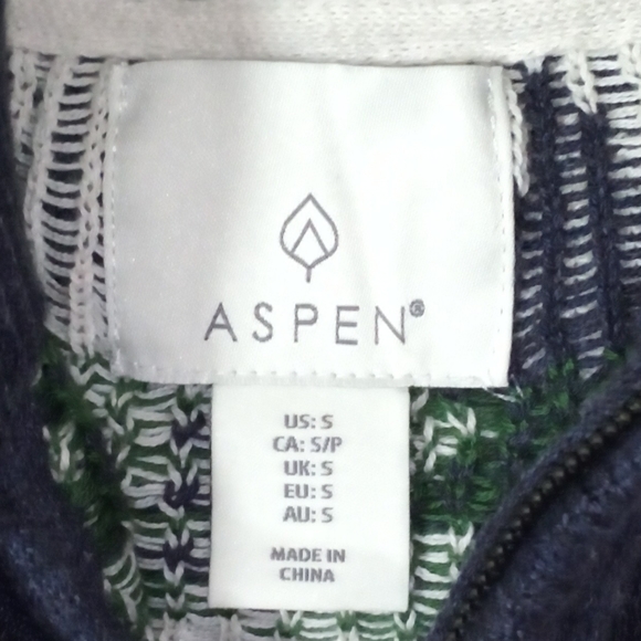 ASPEN 3/4 ZIP SWEATER REDGREEN BLUE PRINT HOLIDAY - Picture 14 of 14